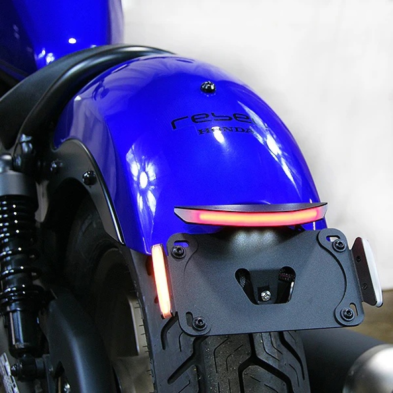 Honda Rebel 500 Fender Eliminator - New Rage Cycles - LED Turn Signals - Black - `17-`27